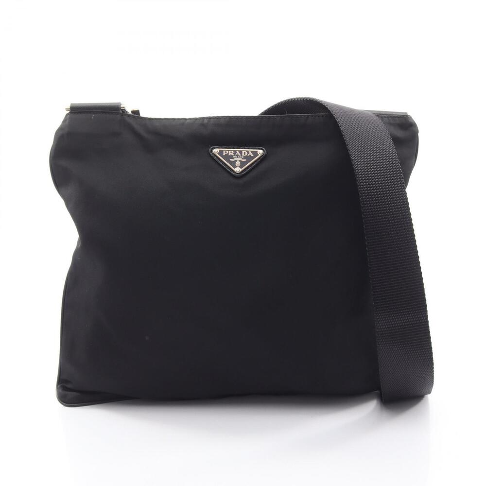 Prada Vitello Leather Shoulder Bag Black